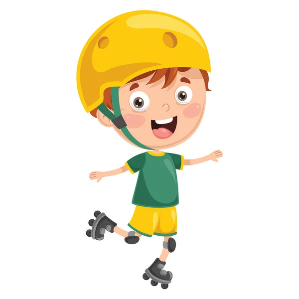 Ilustración Vectorial Patinaje Infantil — Archivo Imágenes Vectoriales