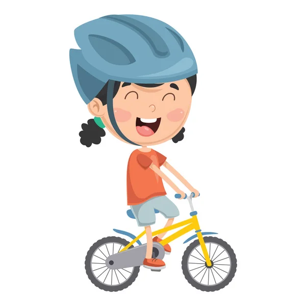Ilustración Vectorial Bicicleta Montar Para Niños — Vector de stock
