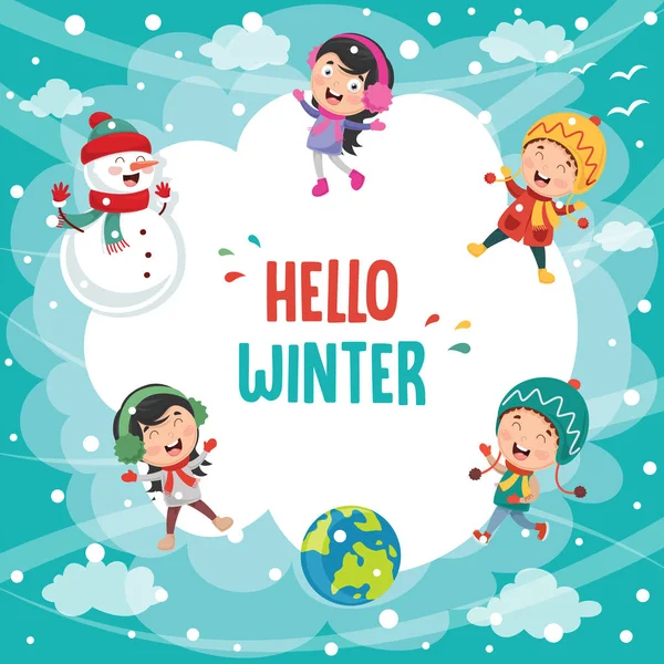 Vector Illustration Winter Scene — Stock Vector