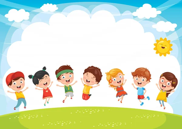 Kids Playing Vector Collection — Stock Vector