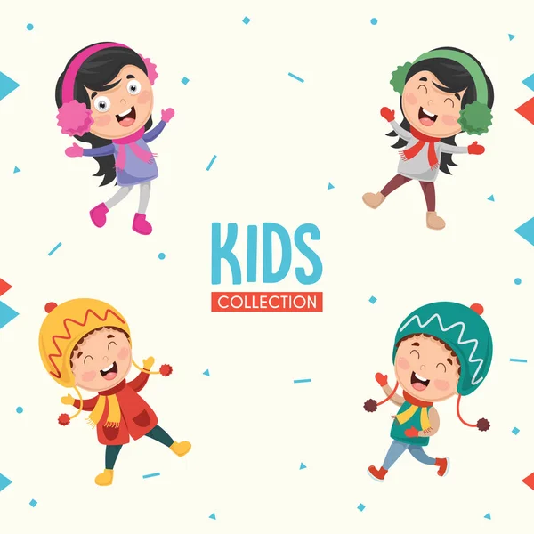 Kinderen Characters Vector Collectie — Stockvector