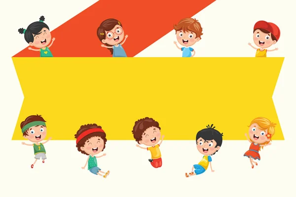Funny Kids Tenant Plaque Vierge — Image vectorielle