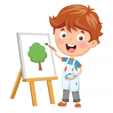 Vektör çizim bir çocuk boyama