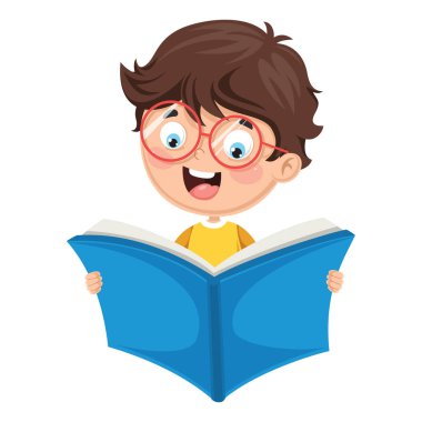 Vektör çizim bir çocuk okuma