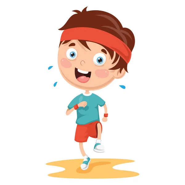 Ilustración Vectorial Del Niño Atleta — Vector de stock