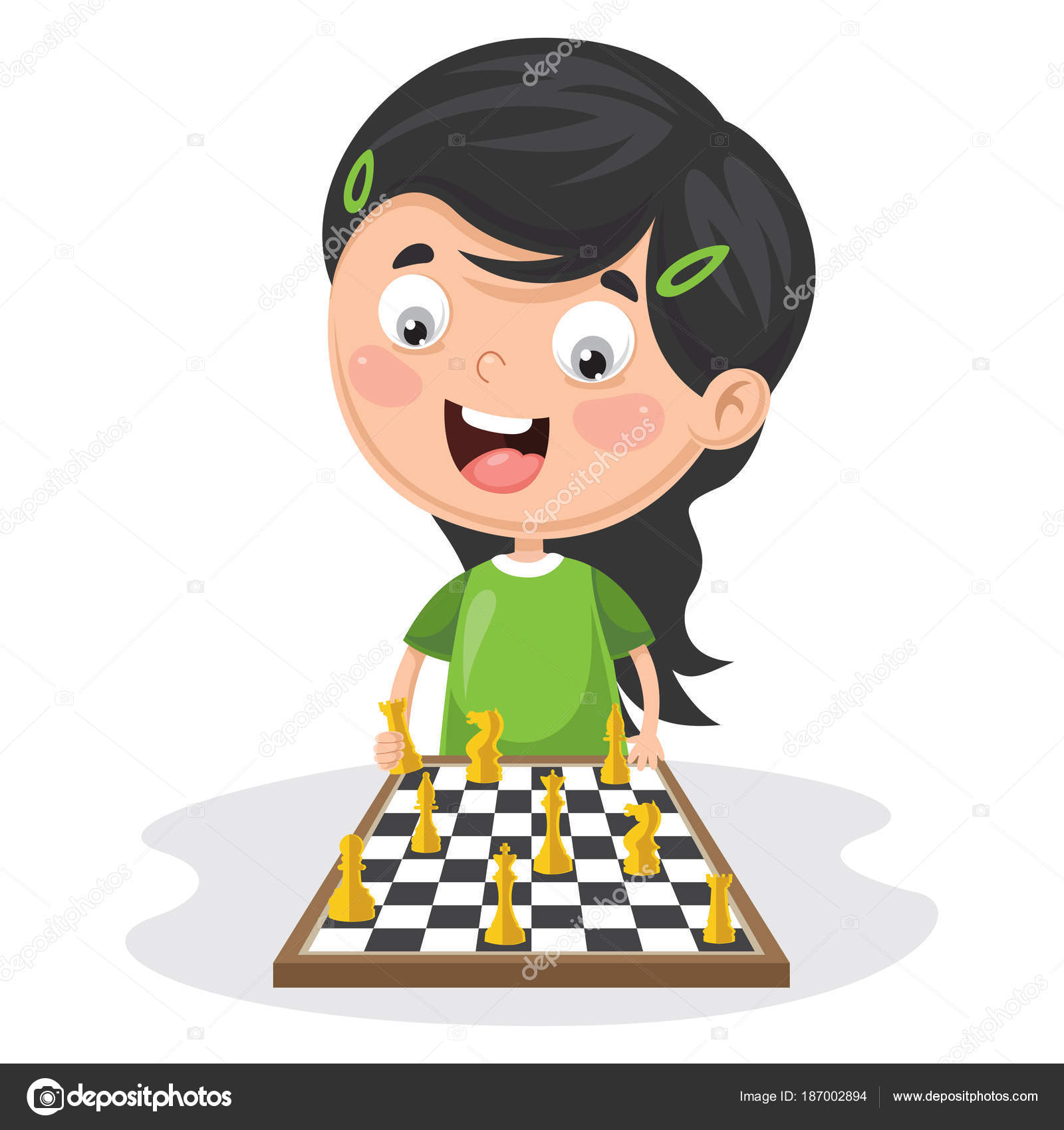 Personagem Desenhos Animados Jogando Jogo Xadrez imagem vetorial