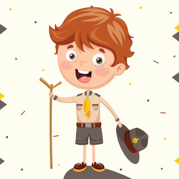 Vektorillustration Scout Kid — Stock vektor