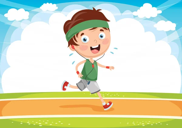 Ilustração Vetorial Kid Running — Vetor de Stock