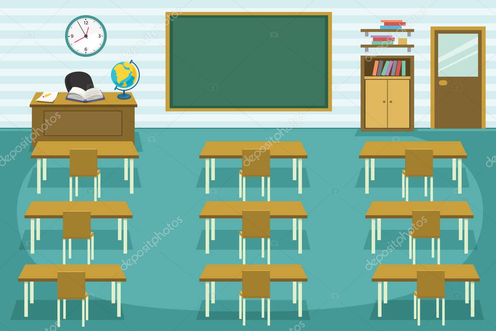 Vector Illustration Of Kids Classroom