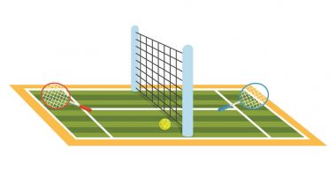 Tenis Kortu vektör çizim