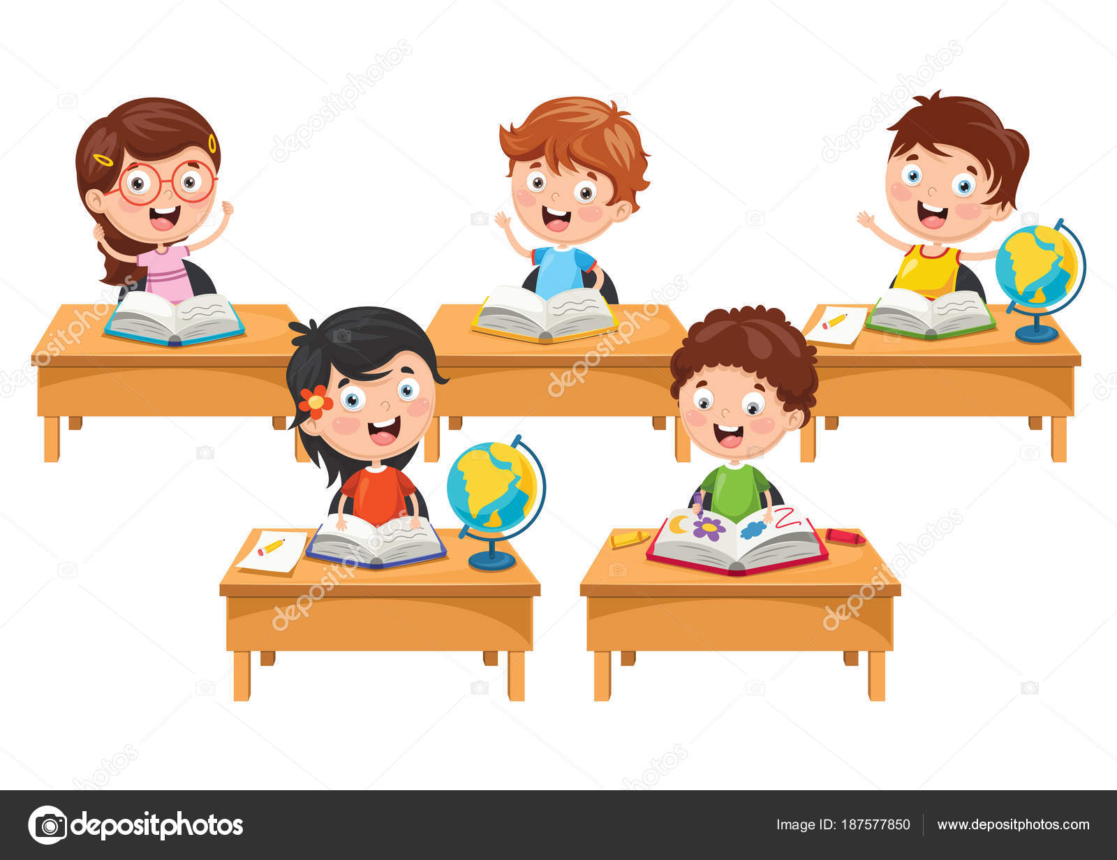 Ilustración Vectorial Estudiantes — Vector de stock © yusufdemirci