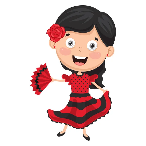 Ilustracja Wektorowa Tancerka Flamenco — Wektor stockowy