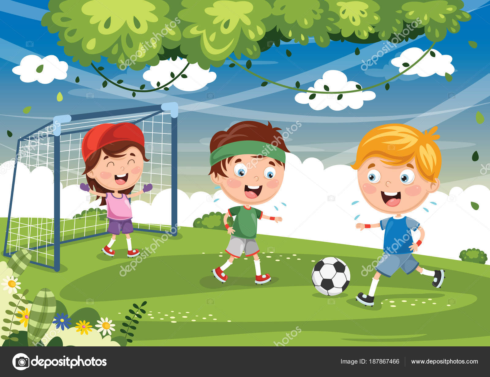 Vector Illustration Kid Playing Football Stock Vector Image by  ©yusufdemirci #187867466