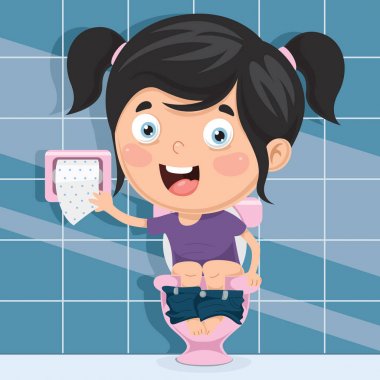 Çocuk tuvalet, vektör çizim