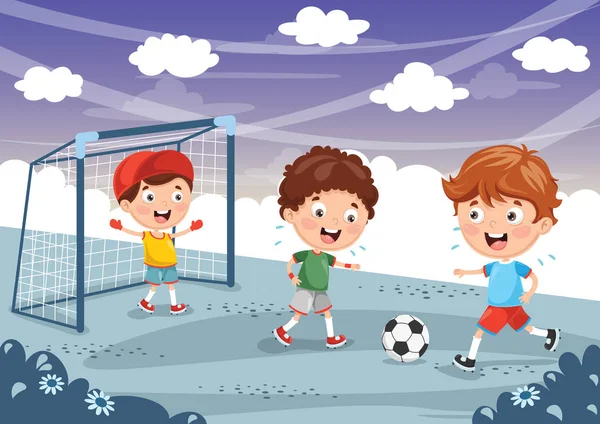 サッカー子供のベクトル イラスト — ストックベクタ
