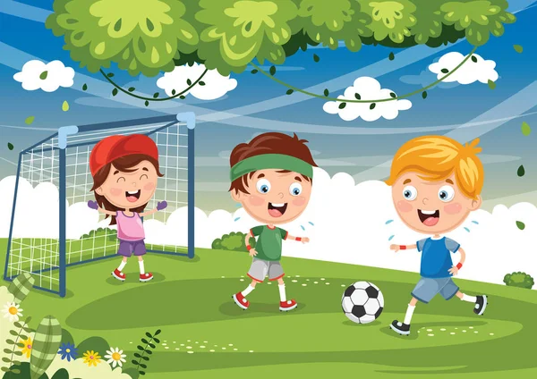 Illustration Vectorielle Jeu Football Pour Enfants — Image vectorielle