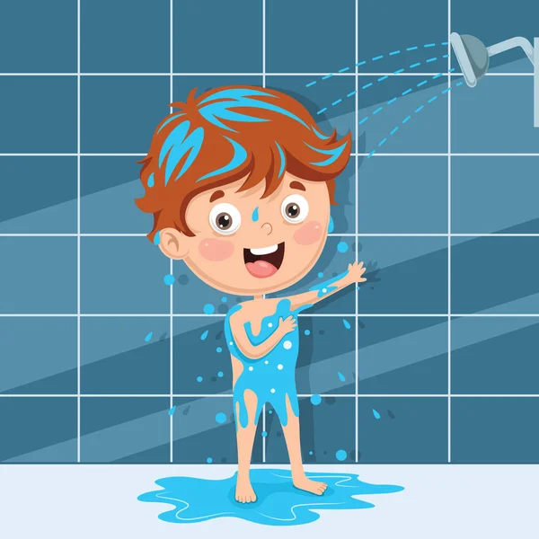 子供入浴のベクトル イラスト — ストックベクタ
