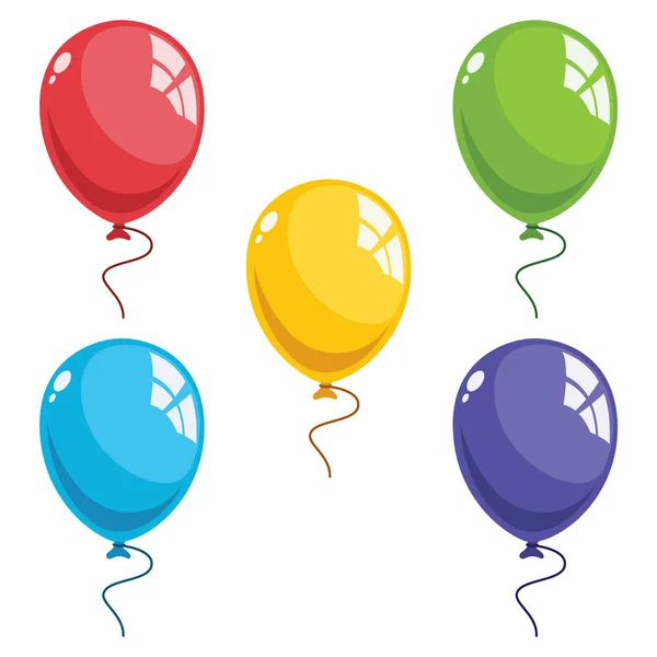 Vector Illustratie Van Kleurrijke Ballonnen — Stockvector