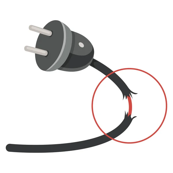 Ilustración Vectorial Del Cable Roto — Vector de stock