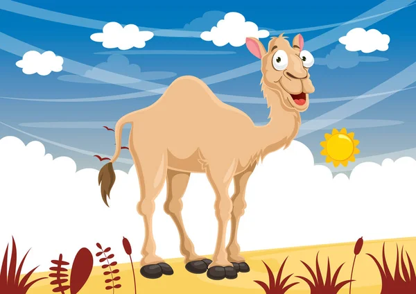 Vector Illustration Cartoon Camel — Stock Vector