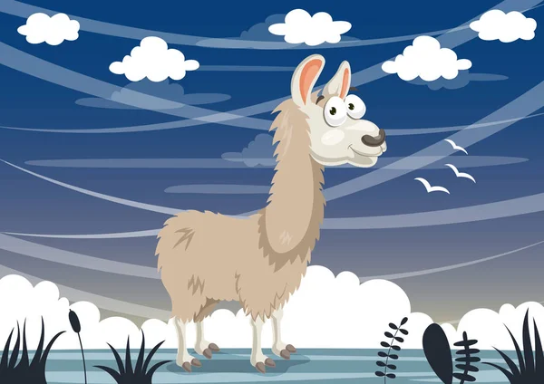 Vektor Illustration Von Cartoon Lamas — Stockvektor