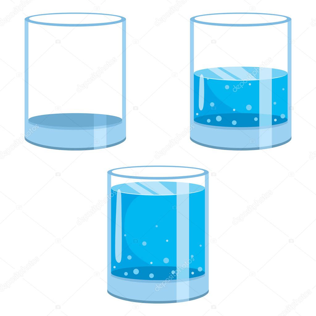 Vector Illustration Of Water Glasses