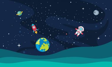 Uzayın vektör illüstrasyonu