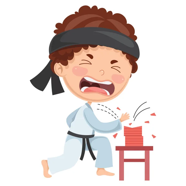 Vektoros Illusztráció Így Karate Gyerek — Stock Vector