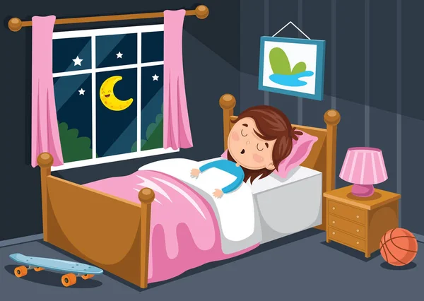 Illustration Vectorielle Sommeil Des Enfants — Image vectorielle