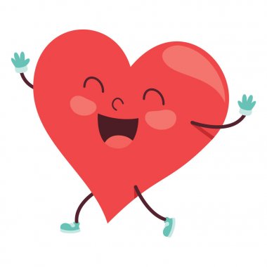 Karikatür kalp çiziminin vektör çizimi