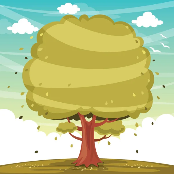 Vector Illustration Cartoon Tree — Stock Vector