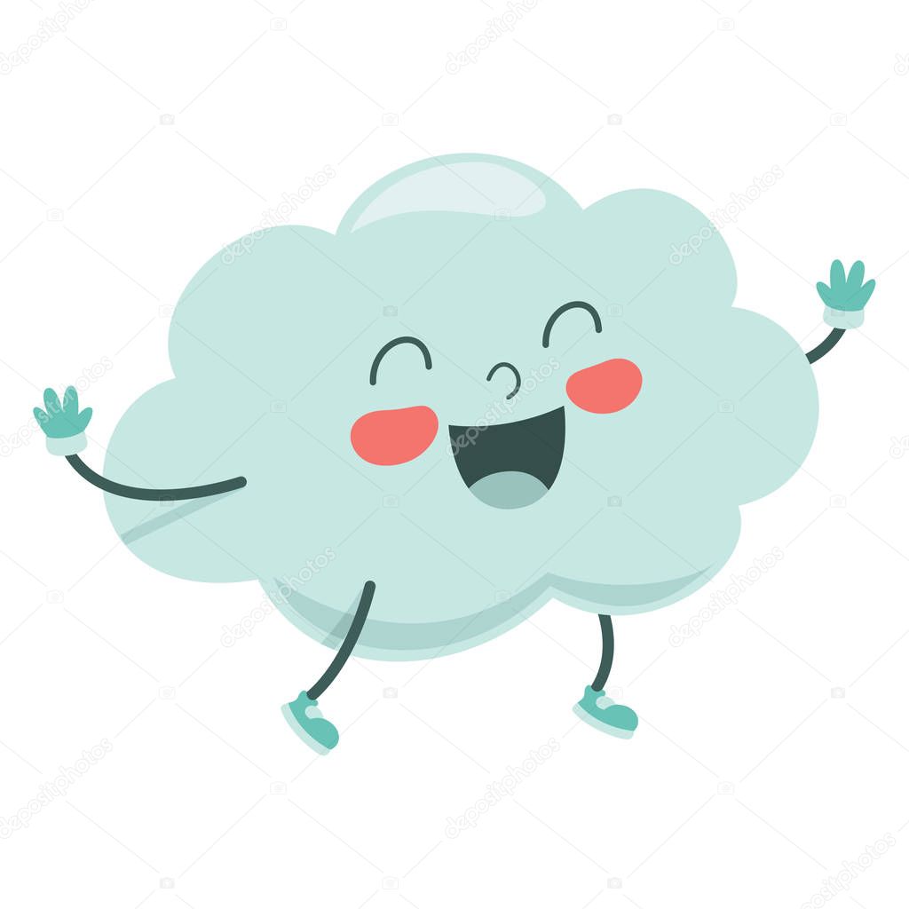 Vector Illustration Of Cartoon Cloud