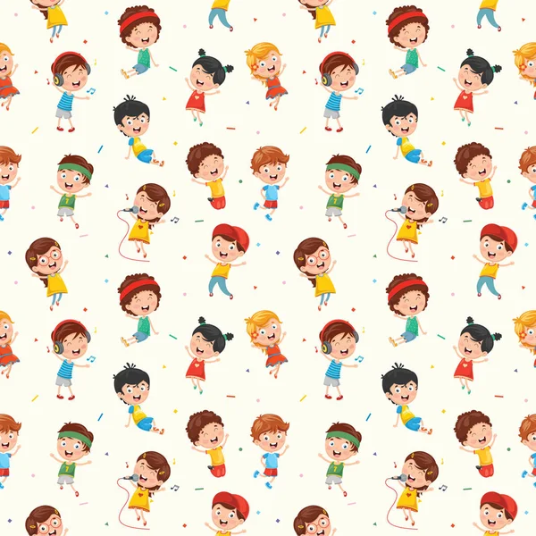 Seamless Pattern Funny Kids — Stock Vector