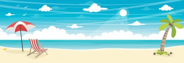 Summer Beach arka planının vektör illüstrasyonu