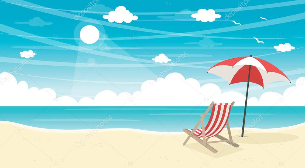 Vector Illustration Of Summer Beach Background