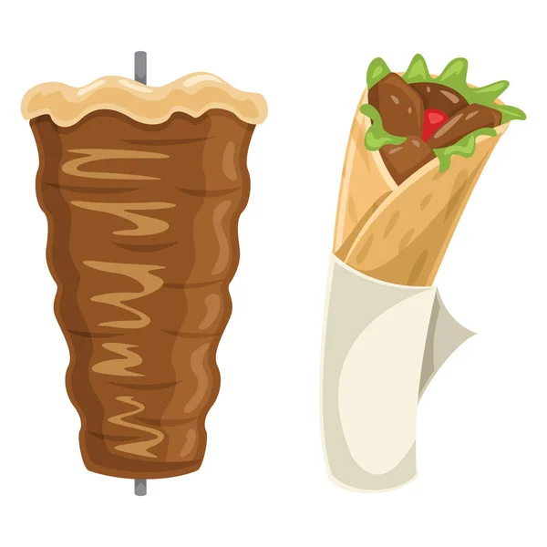 Vektorové Ilustrace Kebab — Stockový vektor