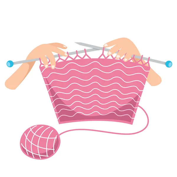 Vector Illustration Knitting — Stock Vector