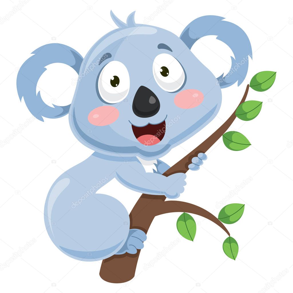 Vector Illustration Of Cartoon Koala