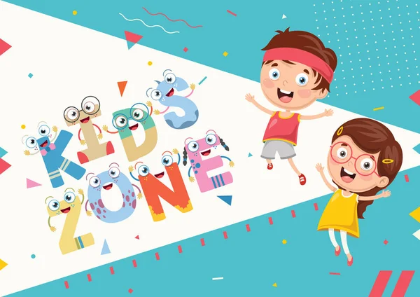 Ilustracja Wektorowa Kids Zone Tło Projektu — Wektor stockowy