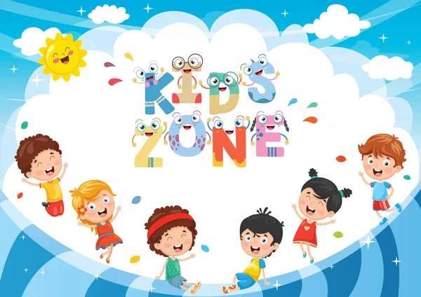 Vektor Illustration Der Kinder Zone Hintergrund Design — Stockvektor
