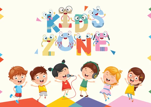 Vector Illustration Kids Zone Background Design — Stock Vector
