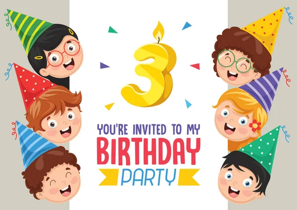 Birhday Convite Card Design — Vetor de Stock