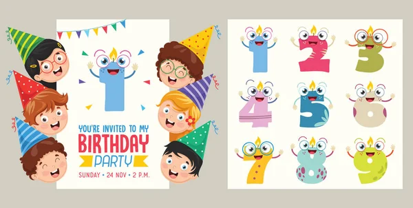 生日邀请卡设计 — 图库矢量图片