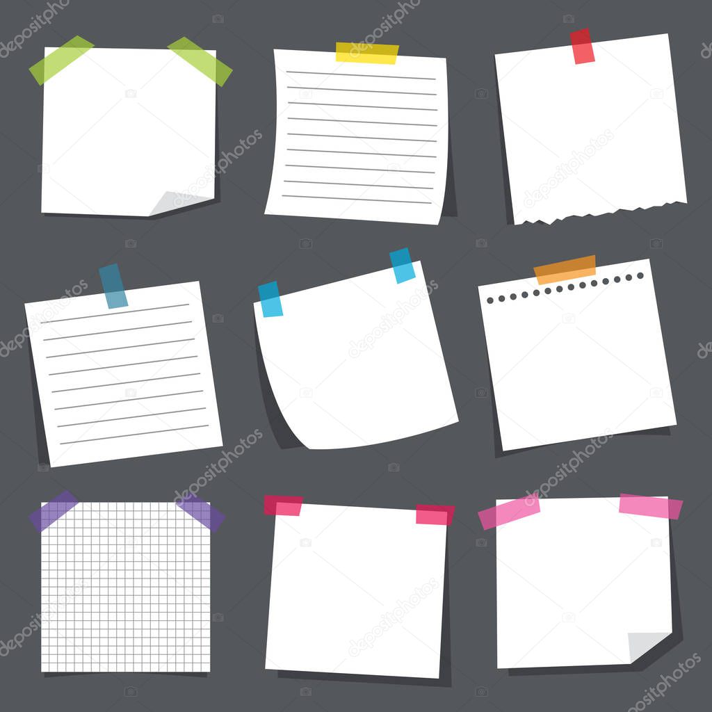 Vector Illustration Of Note Papers