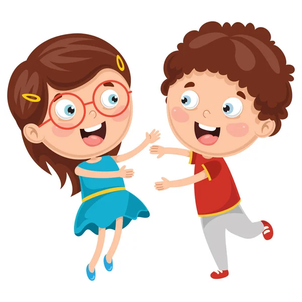 Ilustración Vectorial Niños Jugando — Vector de stock