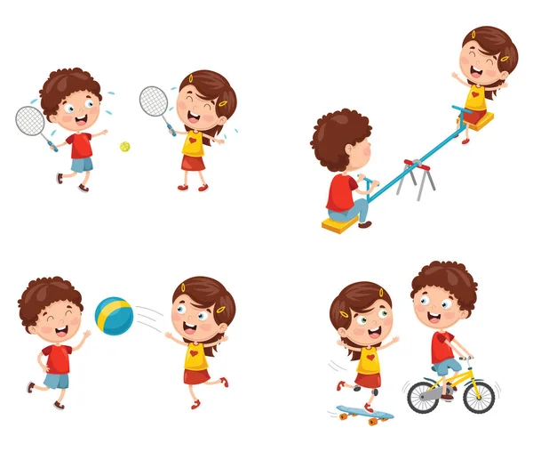 遊んでいる子供のベクトル イラスト — ストックベクタ
