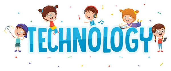Vektor Illustration Der Kindertechnologie — Stockvektor
