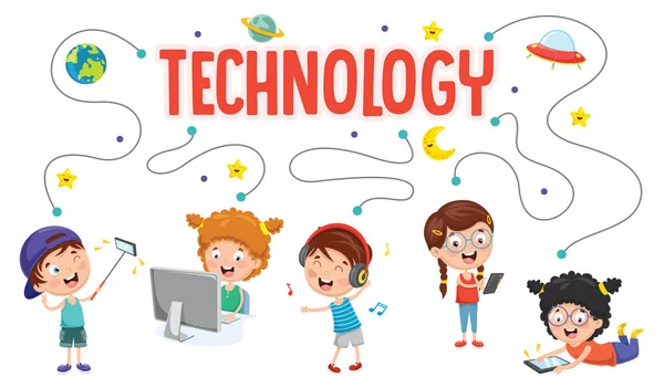 Illustration Vectorielle Technologie Pour Enfants — Image vectorielle