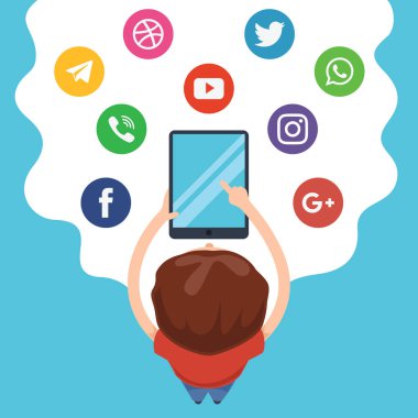 Çocuklar teknoloji vektör çizim