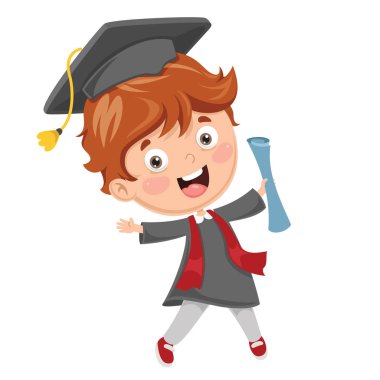 Mezun çocuk vektör çizim